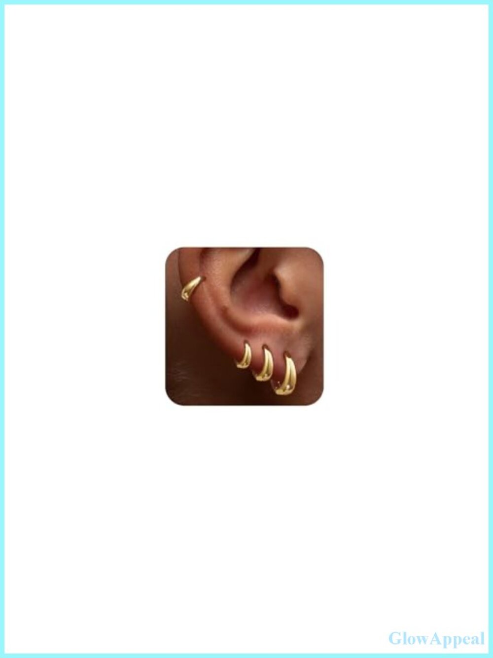 4 Pairs Dainty 14K Gold Plated Huggie Hoop Earrings Set for Women Multi